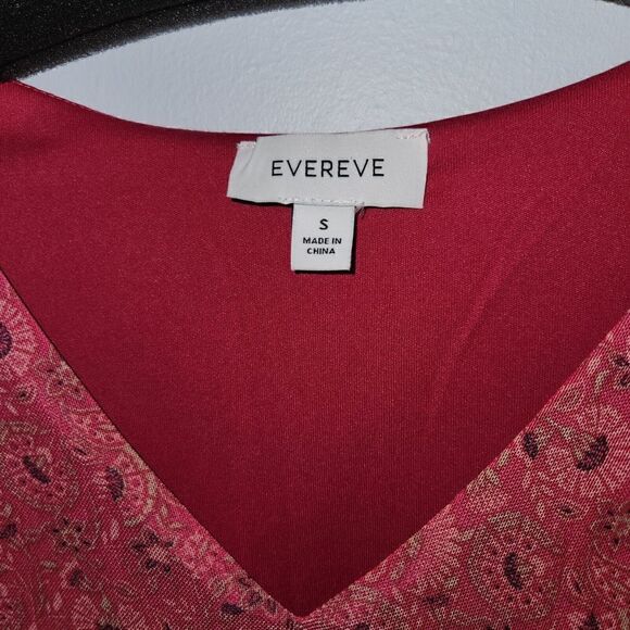 EVEREVE Elena Size Small Flutter Sleeves Pink Ditzy Floral Dress Tiered Hem - Picture 3 of 10